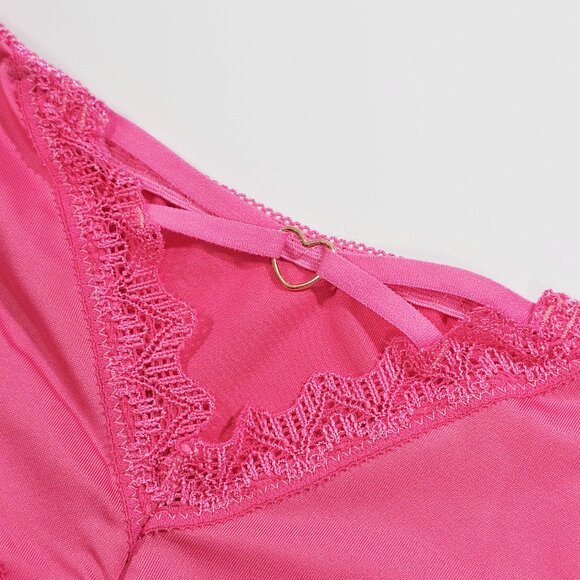 House of Desire Vera Microfiber Lace Heart Charm Cheeky Panty, French Rose, Sz M - Picture 9 of 10